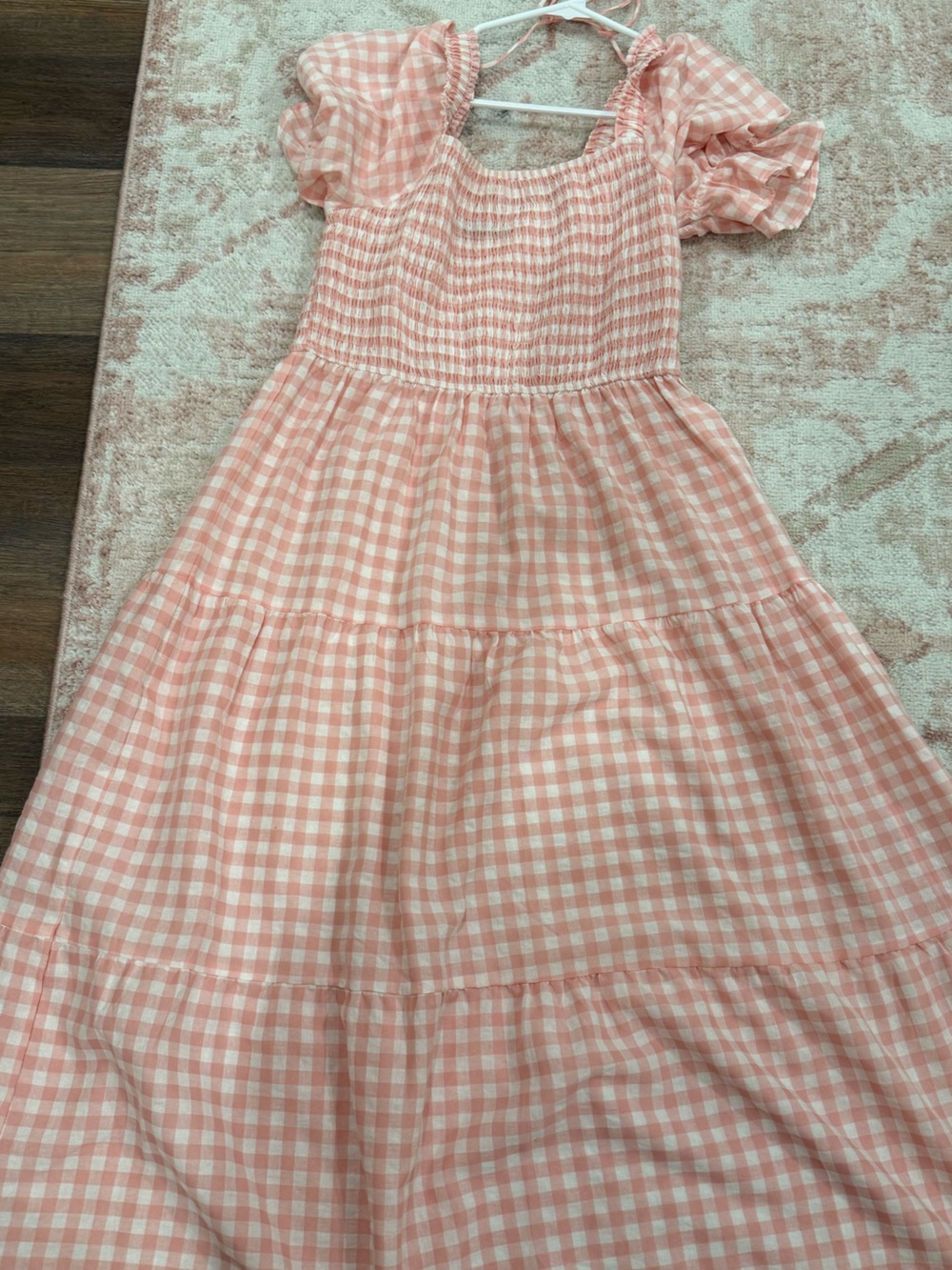 Zesica gingham pink/white dress
